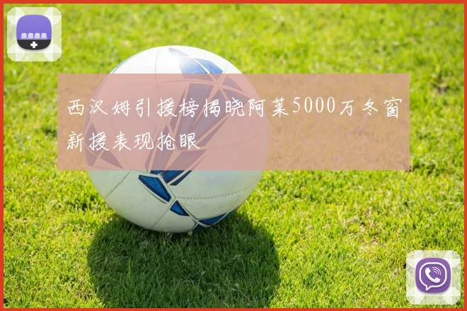西汉姆引援榜揭晓阿莱5000万冬窗新援表现抢眼